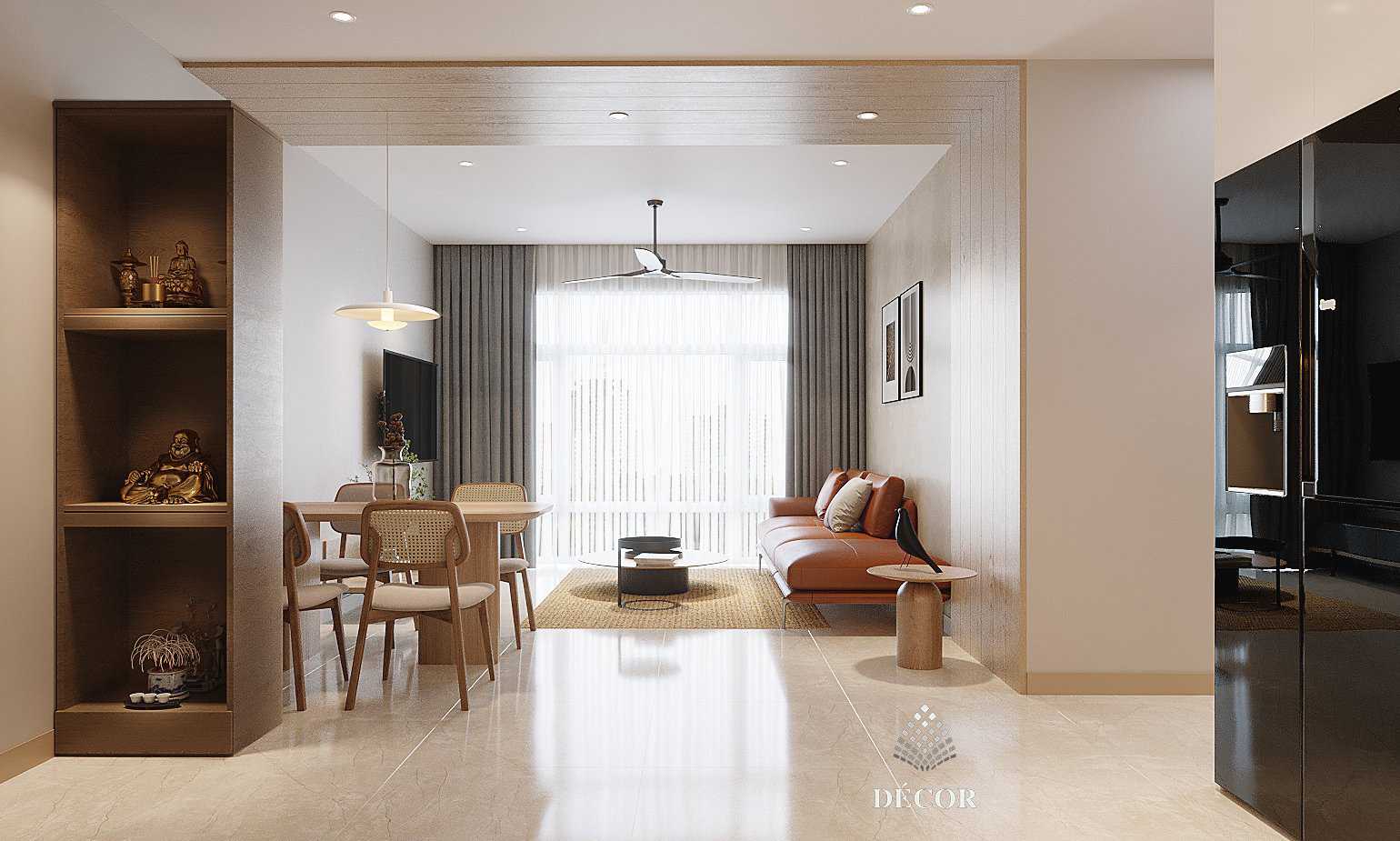 Thiết kế thi công nội thất căn hộ phòng khách