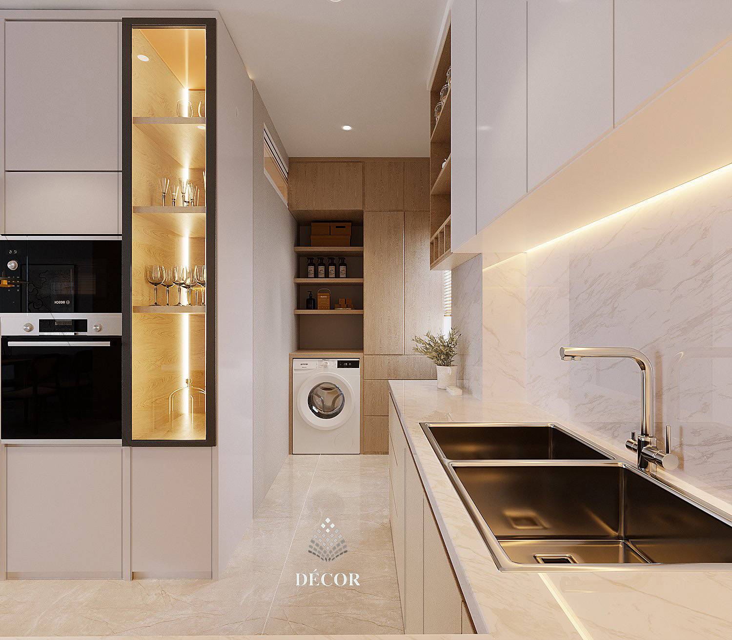 Thiết kế thi công nội thất căn hộ khu giặt