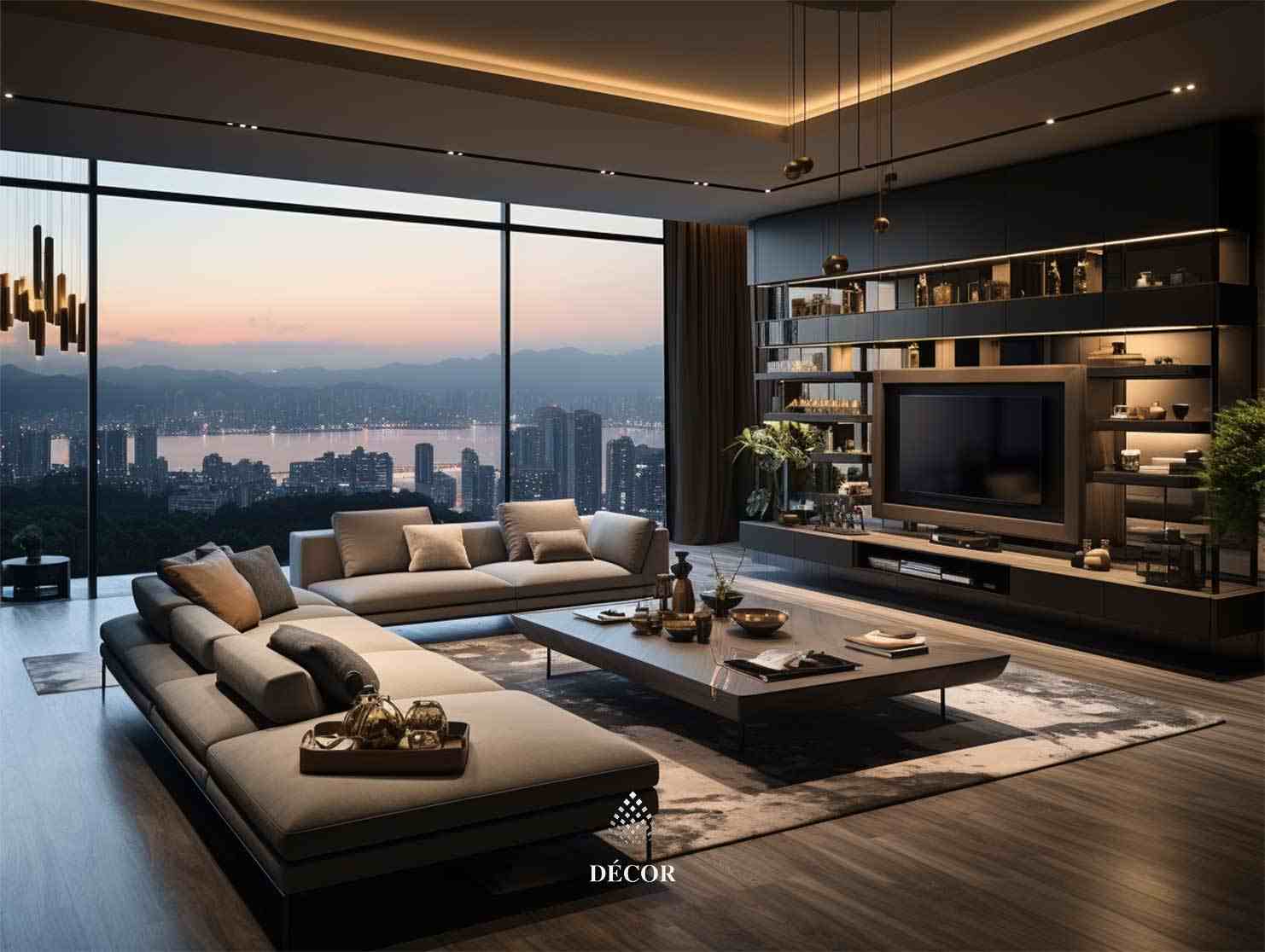 Không gian phòng khách thêm hiện đại sang trọng nhờ việc bố trí những đồ Decor phù hợp