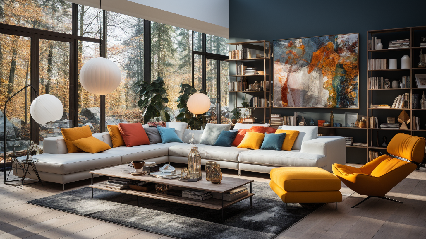 Thiết kế phòng khách theo phong cách Scandinavian kết hợp với các chi tiết hiện đại hơn