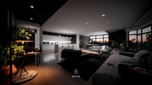 Thiết kế phong cách Modern Luxury phòng khách.