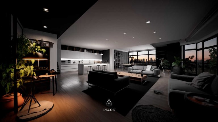 Thiết kế phong cách Modern Luxury phòng khách.