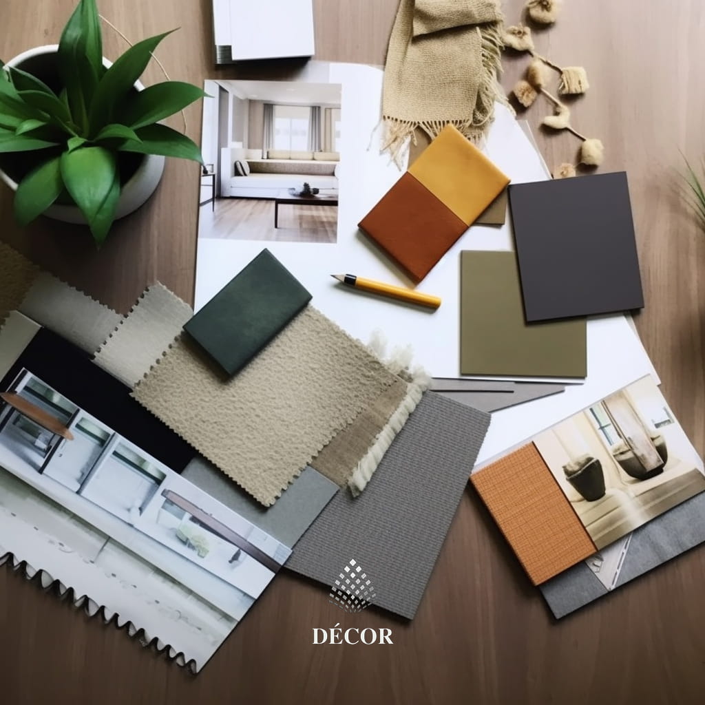 Bảng Moodboard về da vải của sofa
