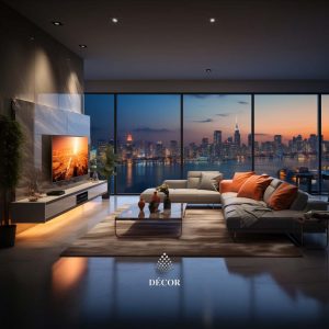 Phòng khách với cách phối màu độc đáo