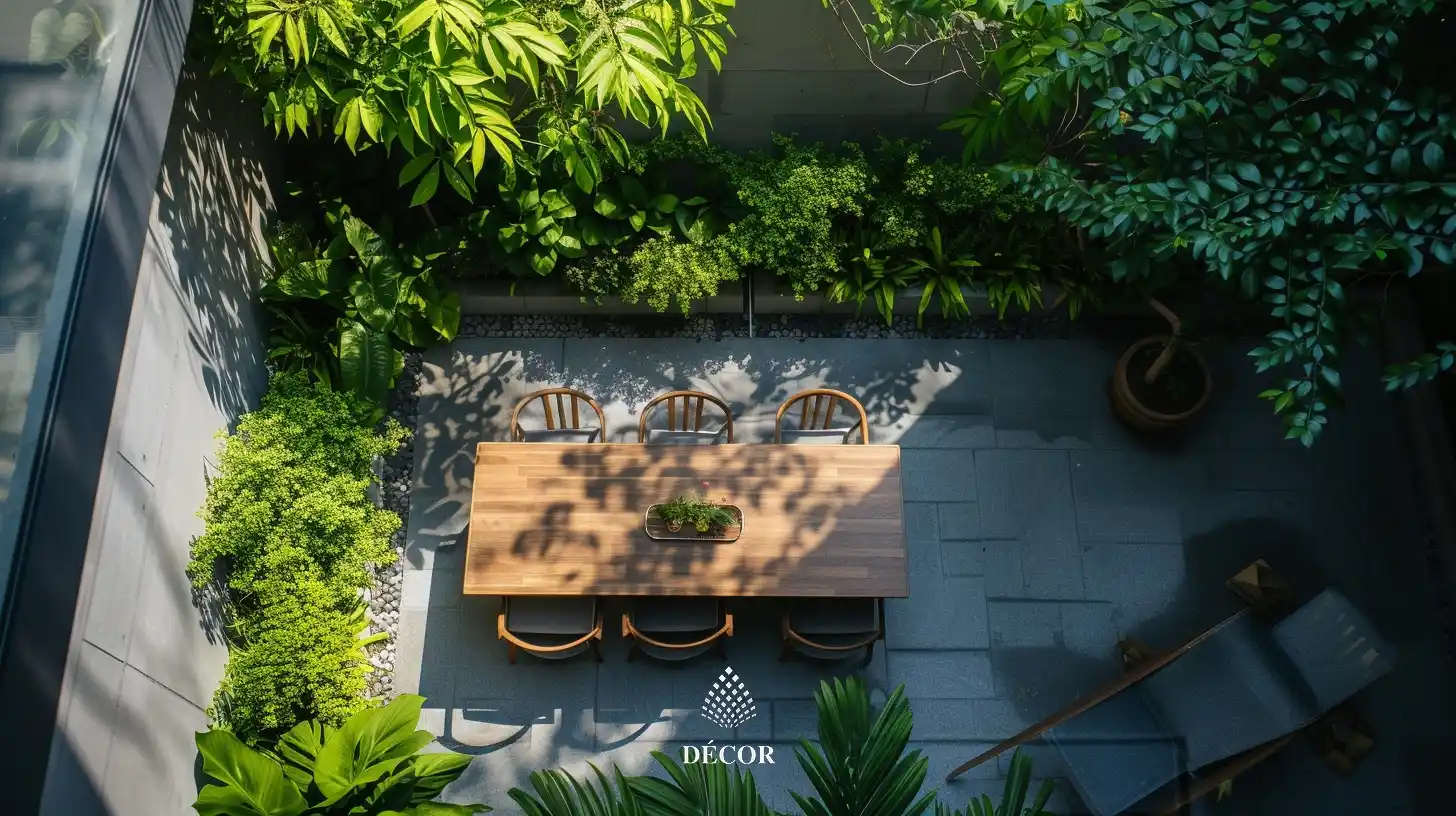 Sân thượng với khu vườn xanh nghỉ dưỡng