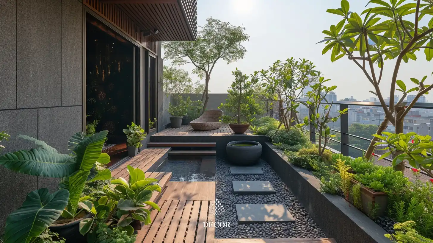 Sân vườn bancong không gian xanh
