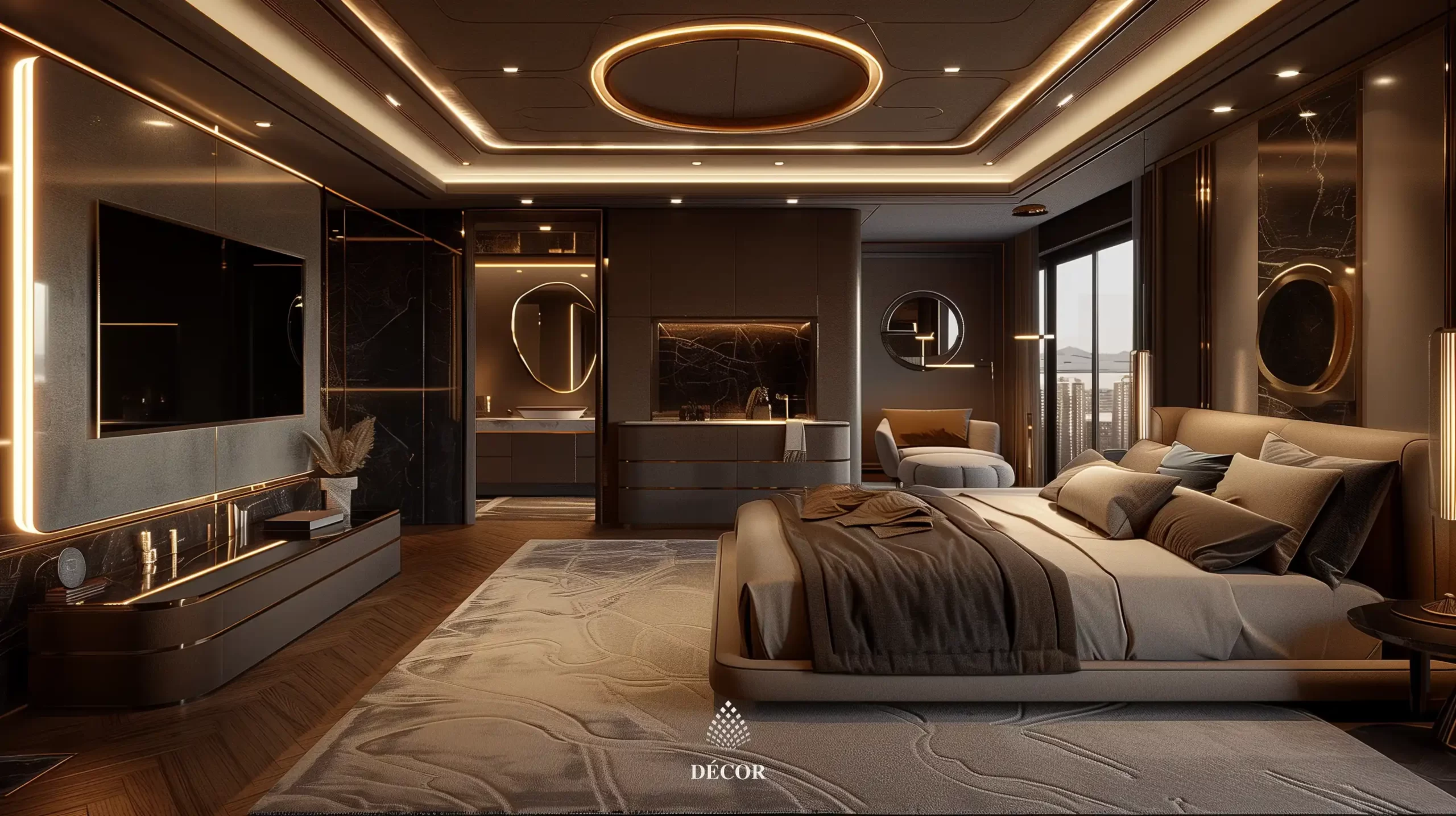 Thiết kế không gian phòng ngủ sang trọng - Thiết kế nội thất Décor