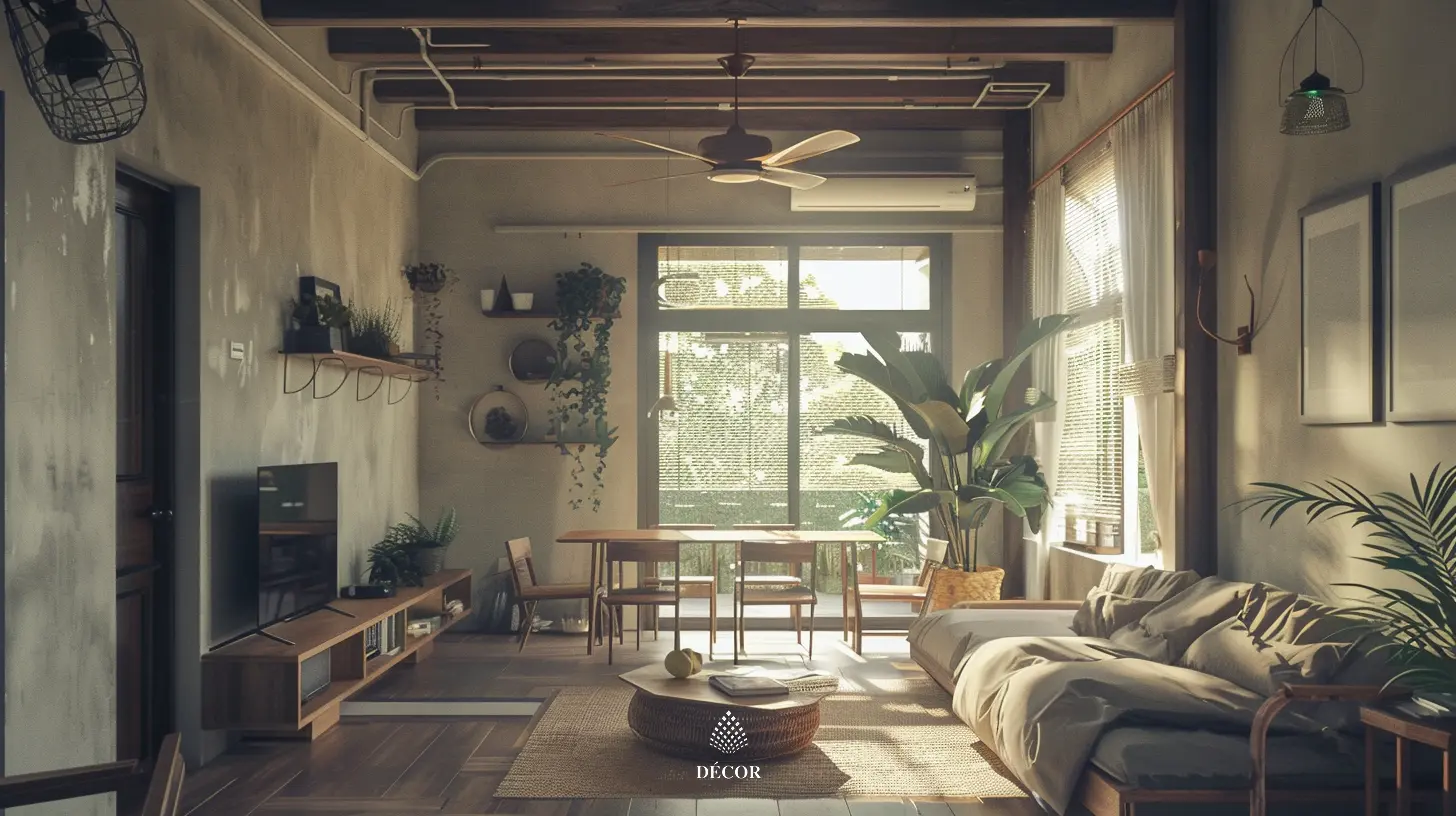 không gian sống hiện đại retro