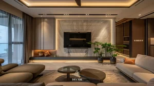 Màu Taupe trong thiết kế phòng khách hiện đại