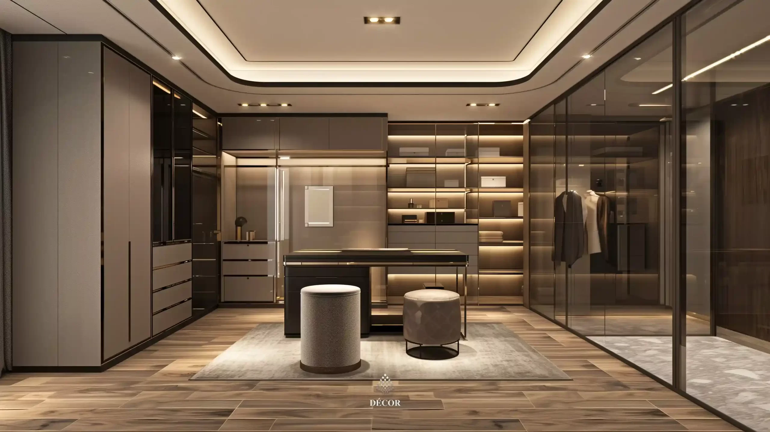 Không gian hiện đại phòng Walk in closet 