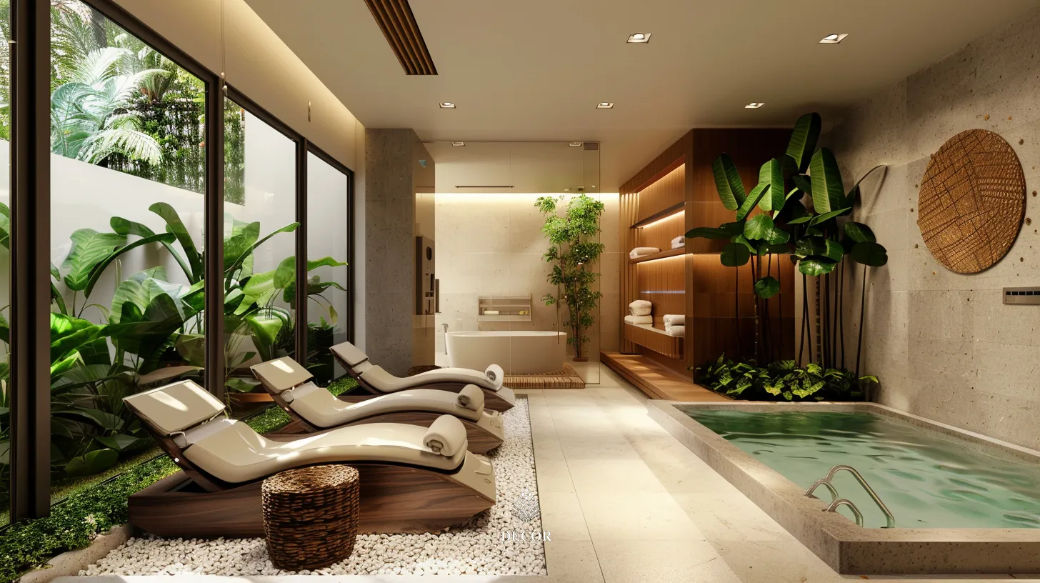 Thiết kế không gian thư giãn hiện đại kết hợp cây xanh