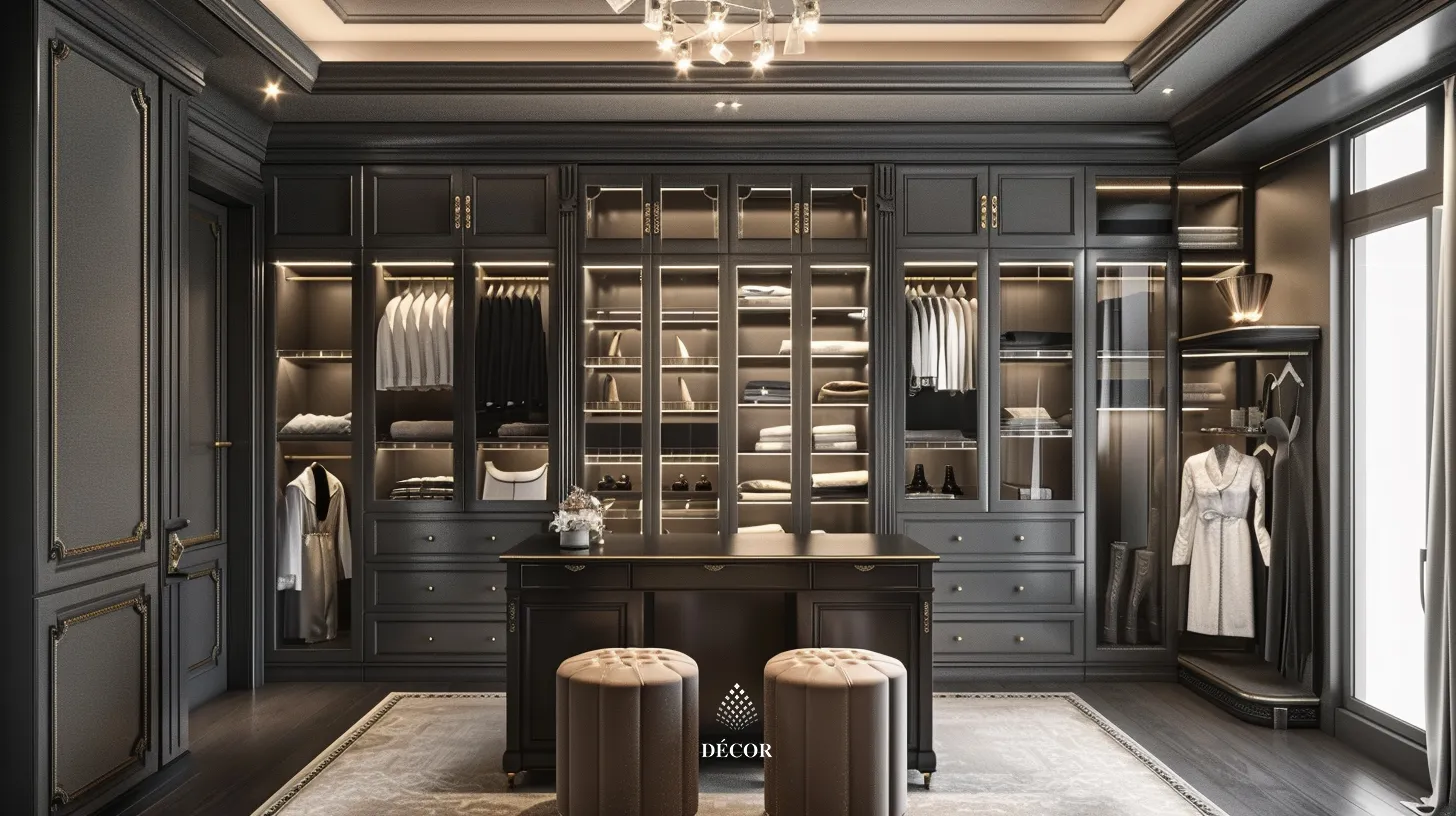Walk in closet phong cách cổ điển sang trọng