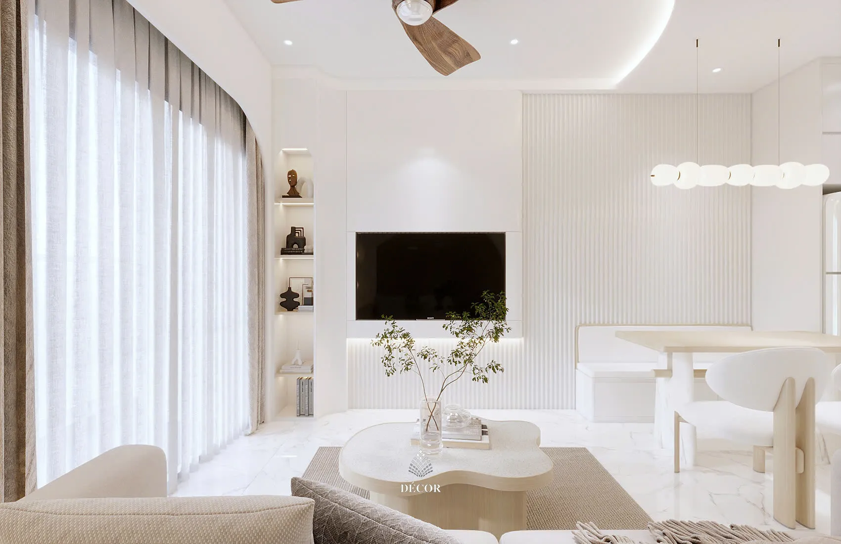 Phòng khách phong cách thiết kế Scandinavian ấm áp, tinh tế