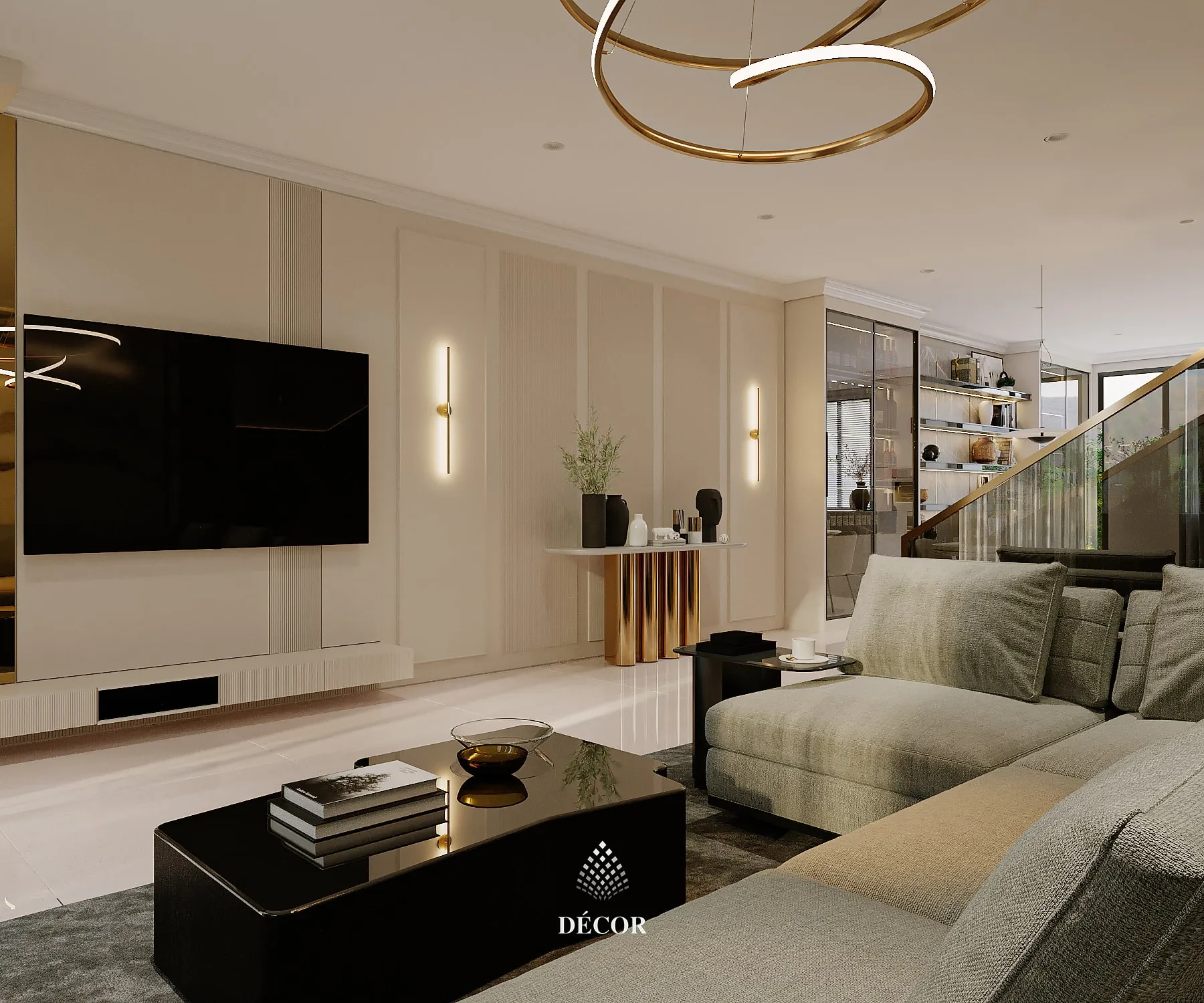Phong cách Mordern classic trong không gian phòng khách hiện đại tinh tế