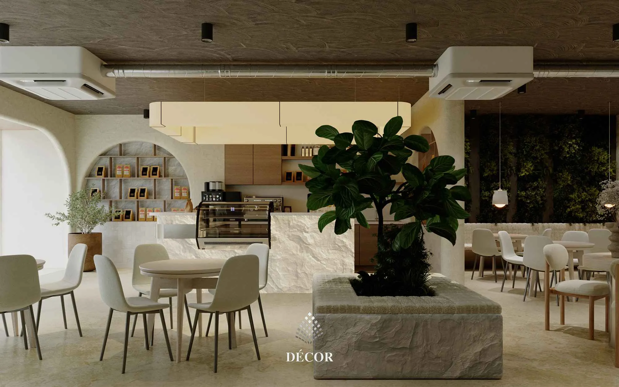 Thiết kế quán coffee spaceworking không gian mở