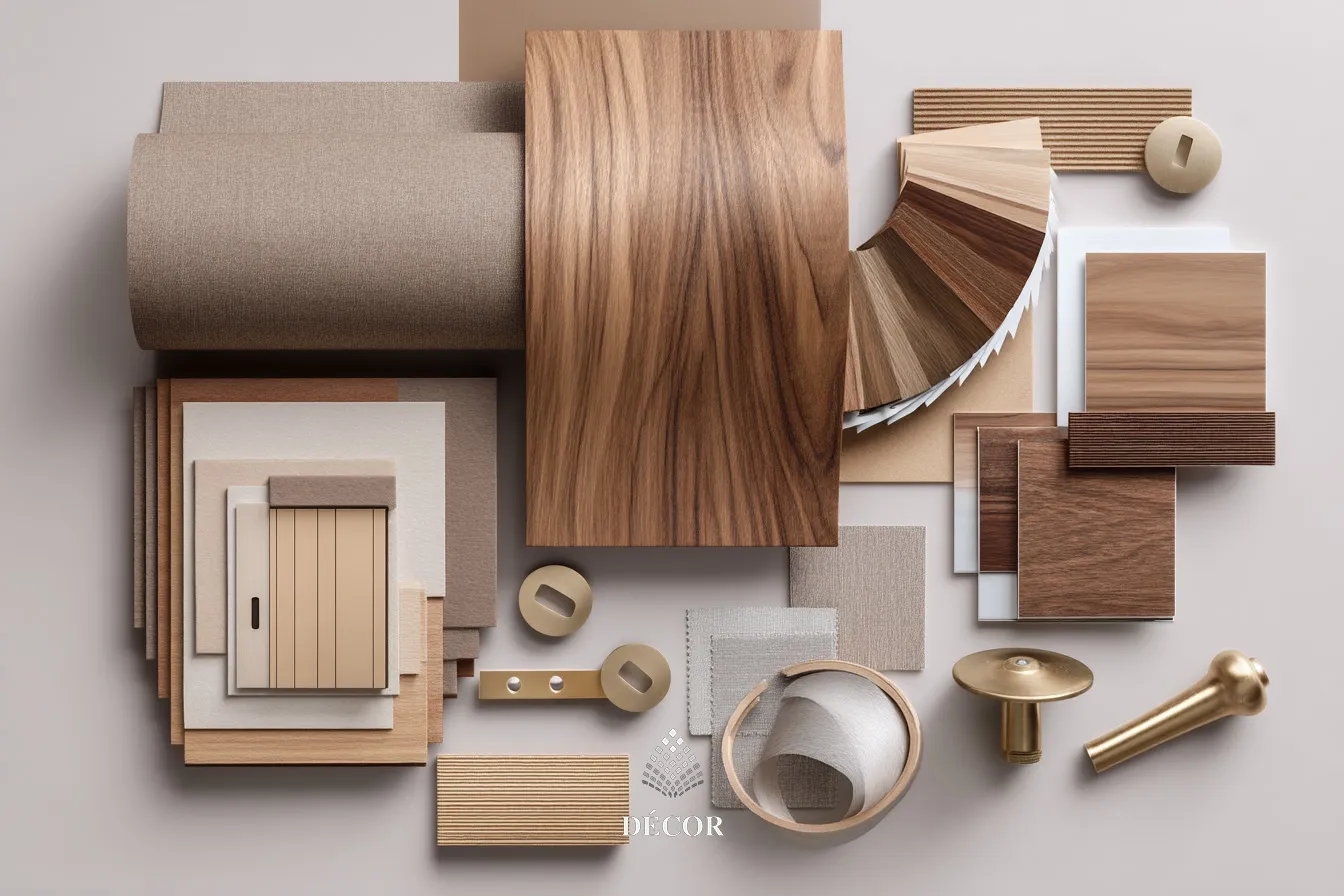 Moodboard veneer Óc Chó trong thiết kế nội thất