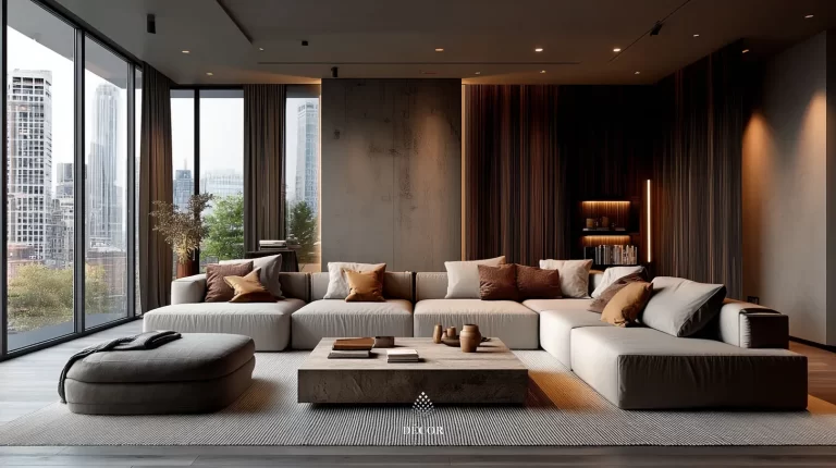 Phòng khách phong cách Modern Luxyry tối giản mang lại không gian tinh tế