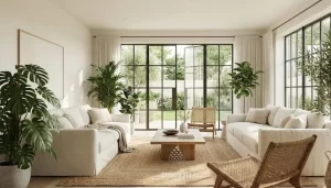 phòng khách sơn tường màu pantone 2026