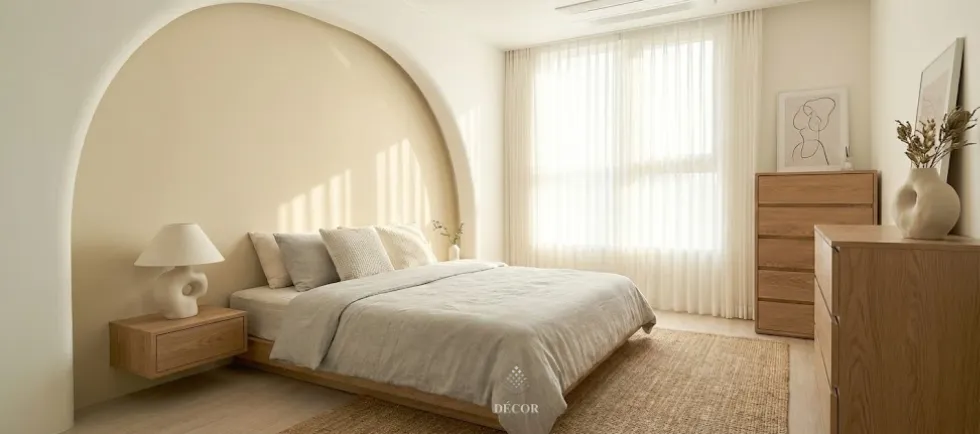 phòng ngủ đơn giản cho màu sắc trắng sáng