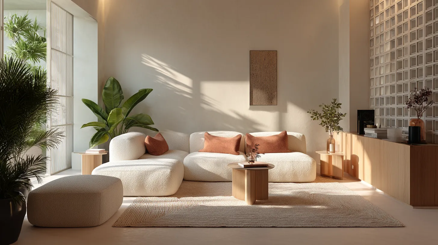 Phòng khách phong cách Quiet Luxury, thiết kế nhẹ nhàng gần gũi thiên nhiên.