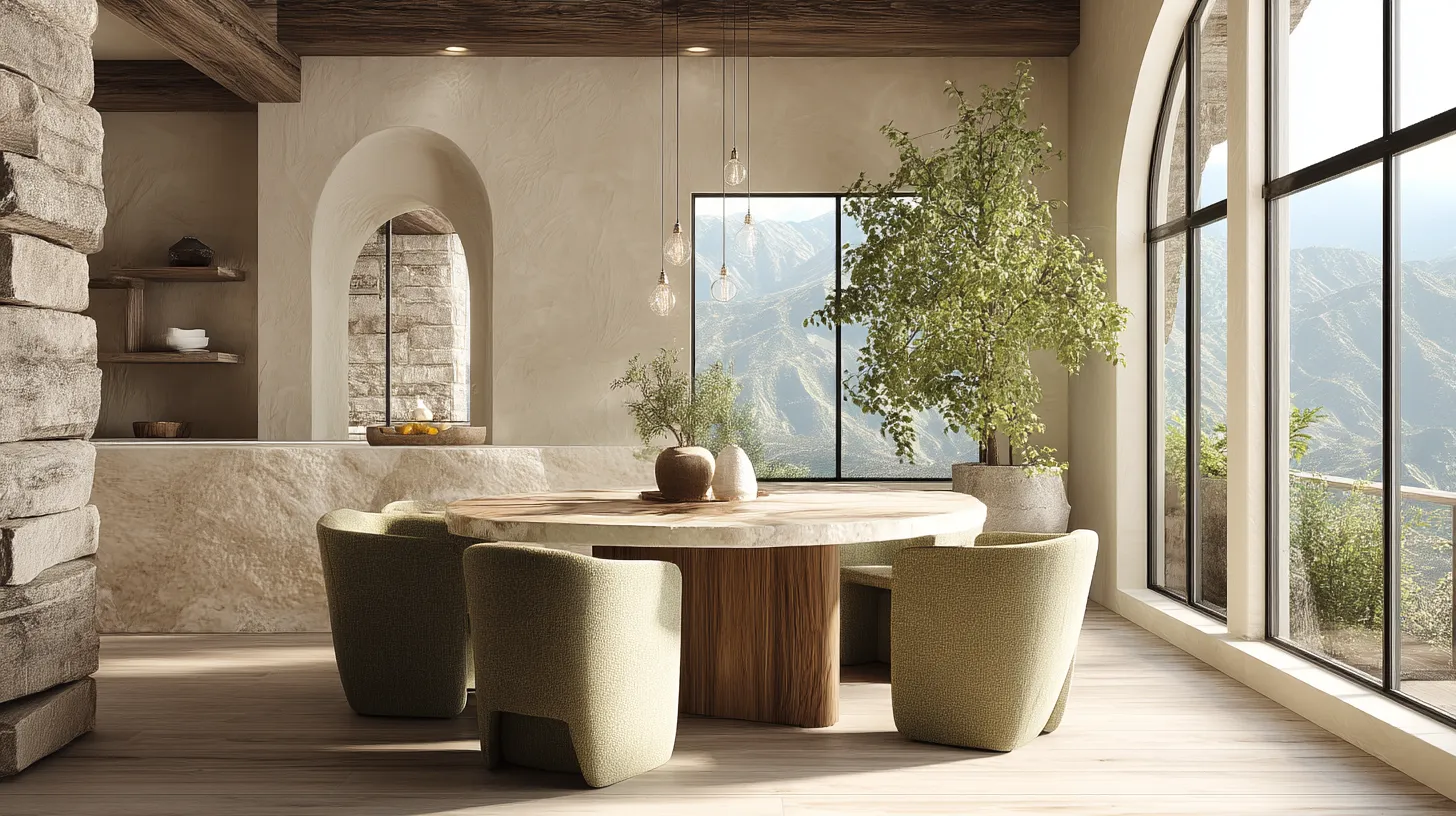 phối màu phòng khách organic modern