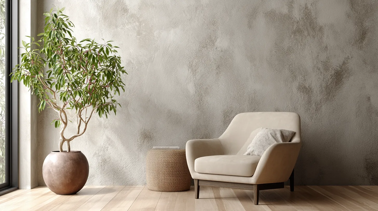 • Phòng khách Japandi 2026 nền trắng ấm, sofa greige và gỗ sáng