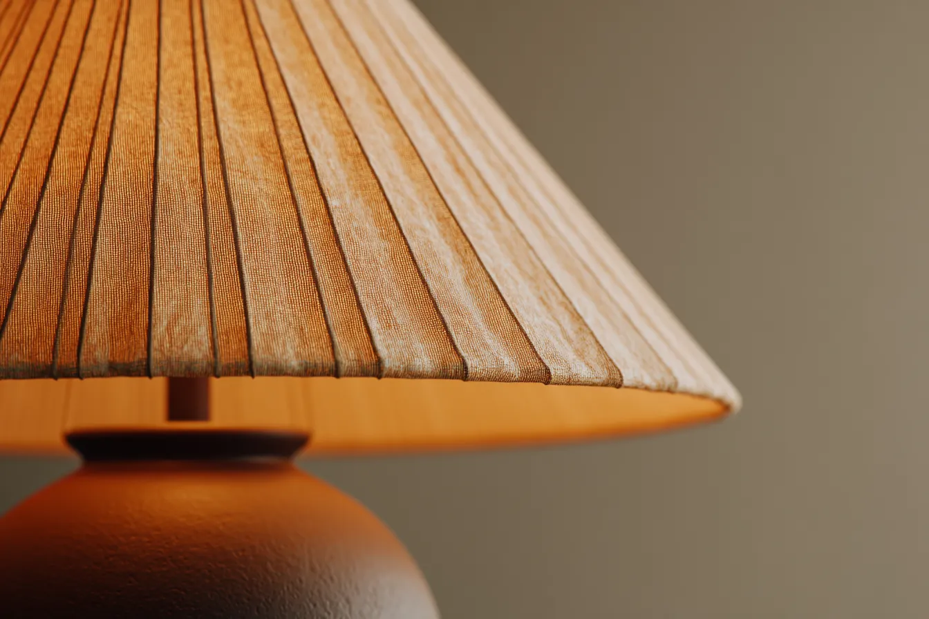 • Cận cảnh đèn paper lamp texture giấy và ánh sáng 2700K